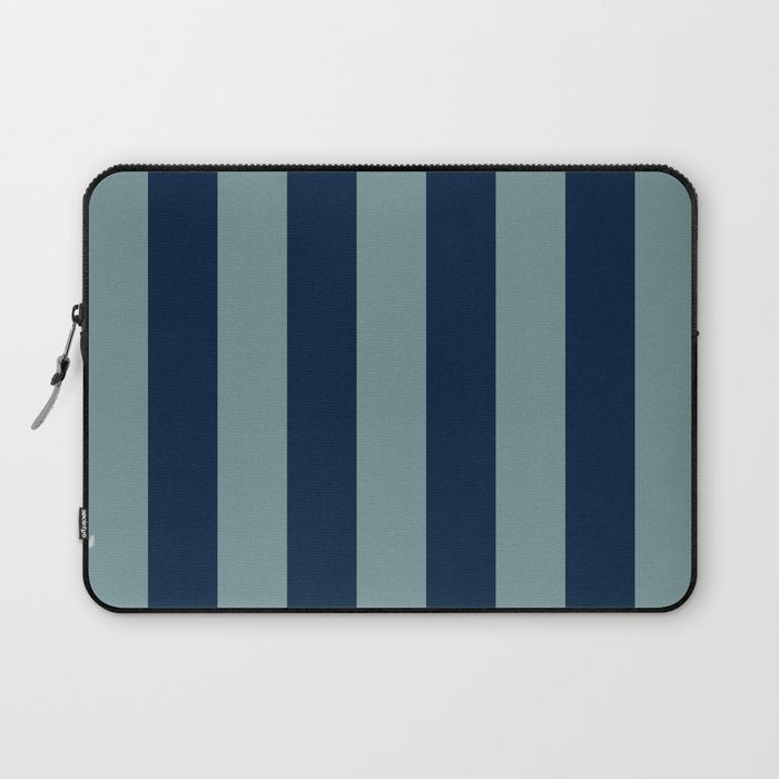Classic Indigo Blue Cove Stripe Laptop Sleeve Gallery Image 1