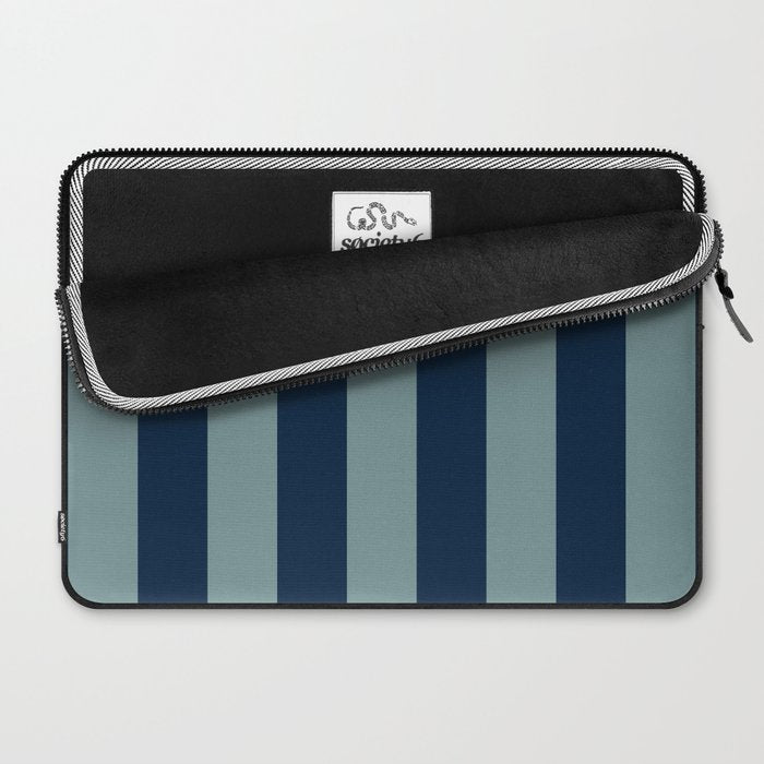 Classic Indigo Blue Cove Stripe Laptop Sleeve Gallery Image 2