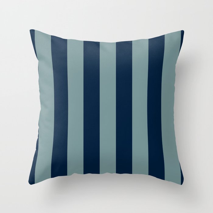 Classic Indigo Blue Cove Stripe Throw Pillow Gallery Image 1