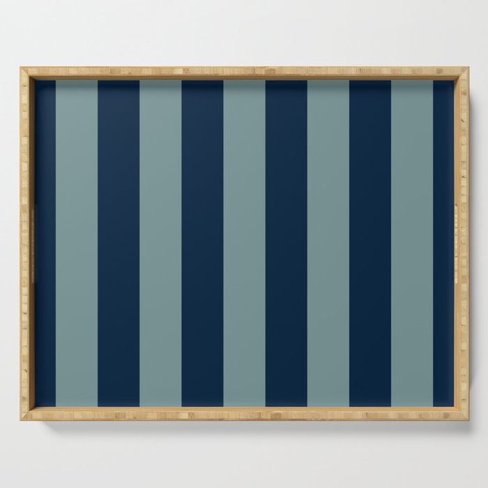 Classic Indigo Blue Cove Stripe Serving Tray Gallery Image 1