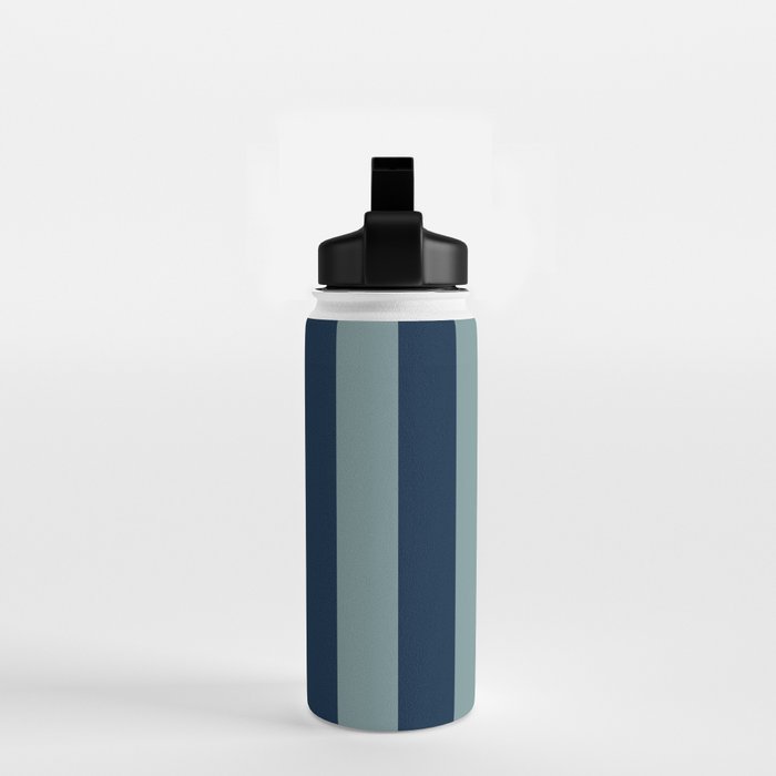 Classic Indigo Blue Cove Stripe Water Bottle Gallery Image 2