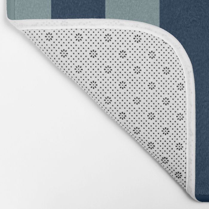 Classic Indigo Blue Cove Stripe Bath Mat Gallery Image 2