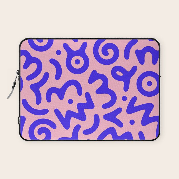 Colorful fun doodle symbol art pattern Laptop Sleeve Gallery Image 1