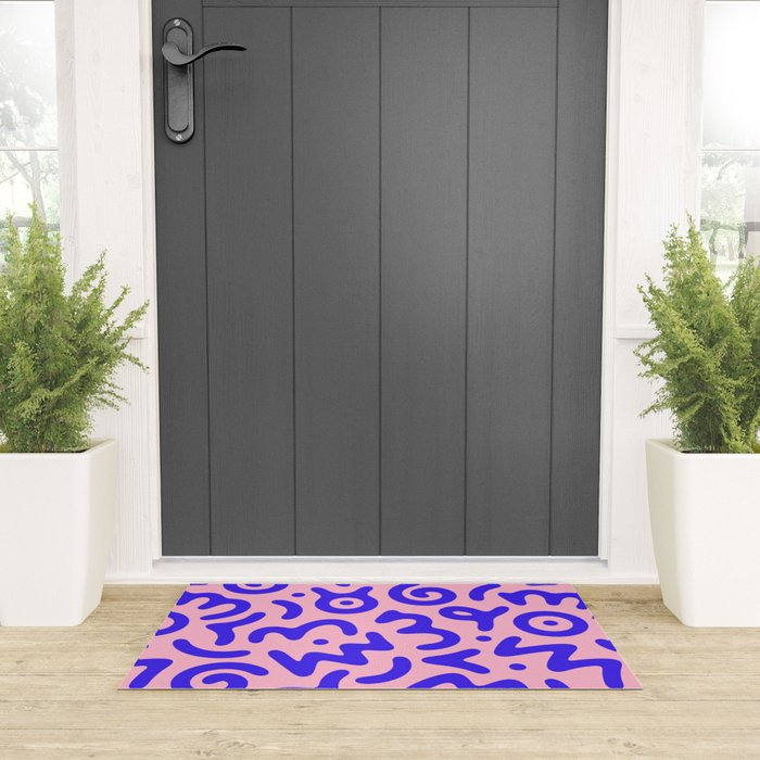 Colorful fun doodle symbol art pattern Welcome Mat Gallery Image 3