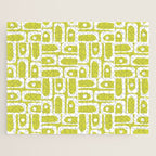 Mid Century Modern Piquet Abstract Multi Pattern in Chartreuse and White Jigsaw Puzzle Gallery Image 1