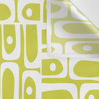 Mid Century Modern Piquet Abstract Multi Pattern in Chartreuse and White Wall Tapestry Gallery Image 3