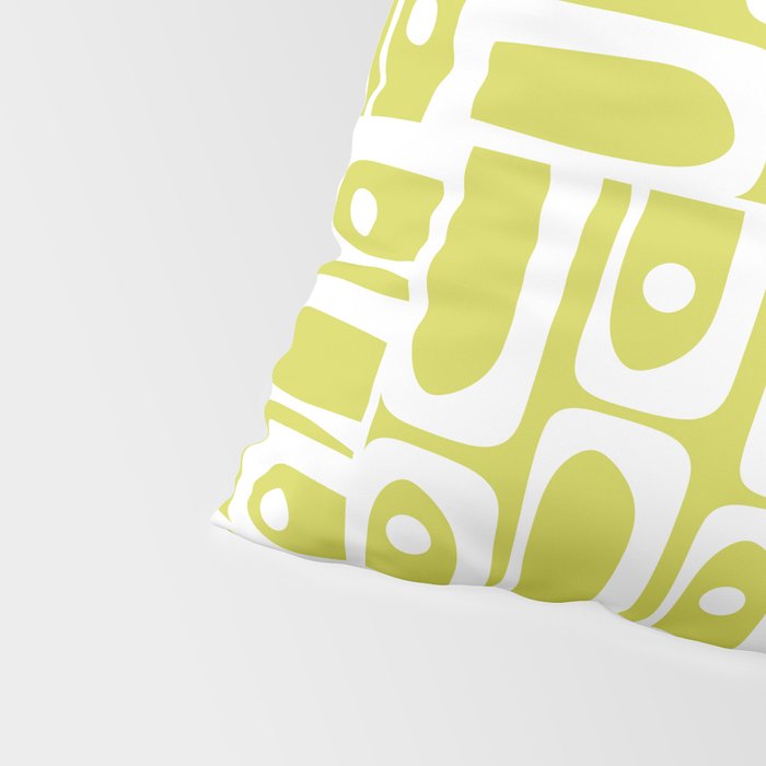 Mid Century Modern Piquet Abstract Multi Pattern in Chartreuse and White Pillow Sham Gallery Image 4