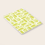 Mid Century Modern Piquet Abstract Multi Pattern in Chartreuse and White Notebook Gallery Image 3