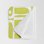 Mid Century Modern Piquet Abstract Multi Pattern in Chartreuse and White Throw Blanket Gallery Image 3
