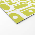 Mid Century Modern Piquet Abstract Multi Pattern in Chartreuse and White Welcome Mat Gallery Image 2