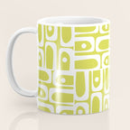 Mid Century Modern Piquet Abstract Multi Pattern in Chartreuse and White Coffee Mug Gallery Image 3