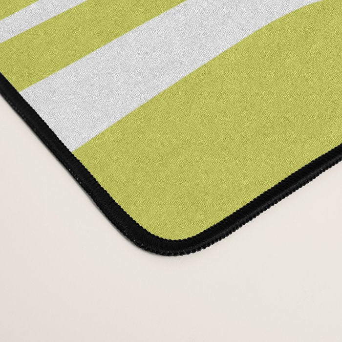 Mid Century Modern Piquet Abstract Multi Pattern in Chartreuse and White Desk Mat Gallery Image 4