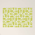 Mid Century Modern Piquet Abstract Multi Pattern in Chartreuse and White Welcome Mat Gallery Image 1