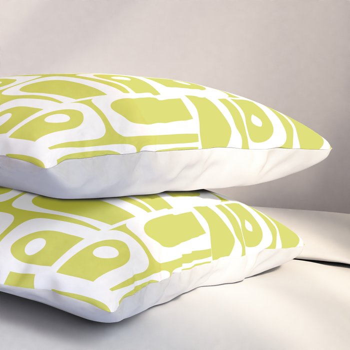 Mid Century Modern Piquet Abstract Multi Pattern in Chartreuse and White Pillow Sham Gallery Image 3