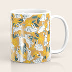 Bunnies & Blooms - Ochre & Teal Palette Coffee Mug Gallery Image 1