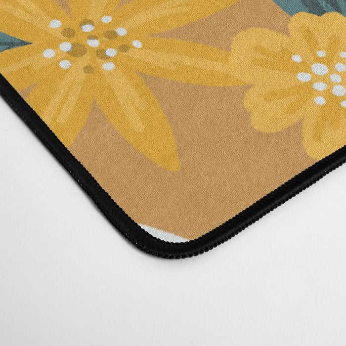 Bunnies & Blooms - Ochre & Teal Palette Desk Mat Gallery Image 4