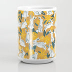 Bunnies & Blooms - Ochre & Teal Palette Coffee Mug Gallery Image 4