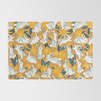 Bunnies & Blooms - Ochre & Teal Palette Rug Gallery Image 2