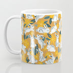Bunnies & Blooms - Ochre & Teal Palette Coffee Mug Gallery Image 3