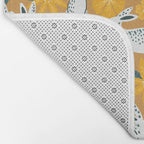Bunnies & Blooms - Ochre & Teal Palette Bath Mat Gallery Image 2