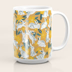 Bunnies & Blooms - Ochre & Teal Palette Coffee Mug Gallery Image 2