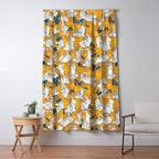 Bunnies & Blooms - Ochre & Teal Palette Window Curtain Gallery Image 5