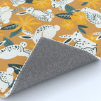 Bunnies & Blooms - Ochre & Teal Palette Rug Gallery Image 4