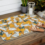 Bunnies & Blooms - Ochre & Teal Palette Outdoor Rug Gallery Image 2