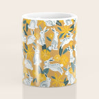 Bunnies & Blooms - Ochre & Teal Palette Coffee Mug Gallery Image 4