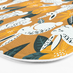 Bunnies & Blooms - Ochre & Teal Palette Bath Mat Gallery Image 3