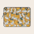 Bunnies & Blooms - Ochre & Teal Palette Laptop Sleeve Gallery Image 1