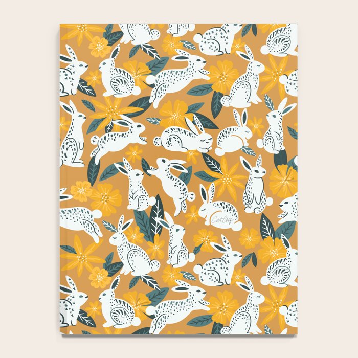 Bunnies & Blooms - Ochre & Teal Palette Notebook Gallery Image 4