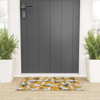 Bunnies & Blooms - Ochre & Teal Palette Welcome Mat Gallery Image 3