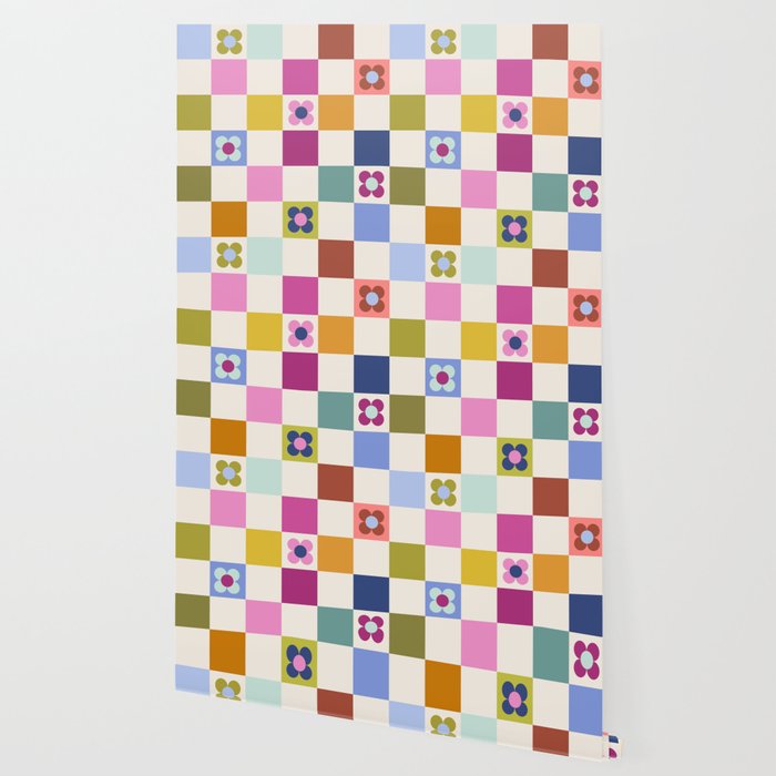 Check mate - retro floral Wallpaper Gallery Image 2