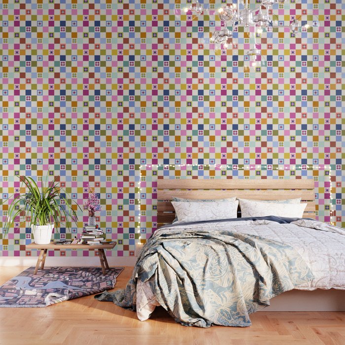 Check mate - retro floral Wallpaper Gallery Image 3