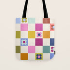 Check mate - retro floral Tote Bag Gallery Image 1