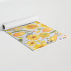 Yellow mushroom and florals - light Yoga Mat Gallery Image 2