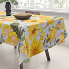 Yellow mushroom and florals - light Tablecloth Gallery Image 3