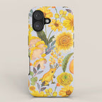 Yellow mushroom and florals - light iPhone Case Gallery Image 1