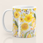 Yellow mushroom and florals - light Coffee Mug Gallery Image 3