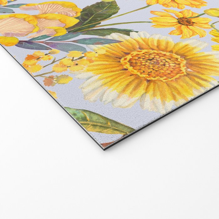 Yellow mushroom and florals - light Welcome Mat Gallery Image 2