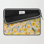 Yellow mushroom and florals - light Laptop Sleeve Gallery Image 2