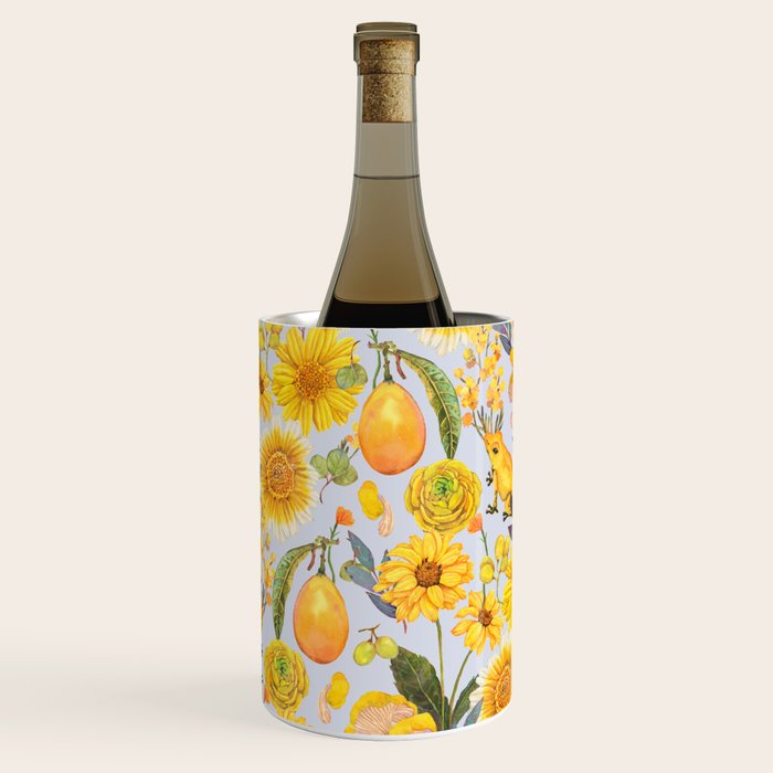 Yellow mushroom and florals - light Wine Chiller Gallery Image 3