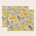Yellow mushroom and florals - light Placemat Gallery Image 1