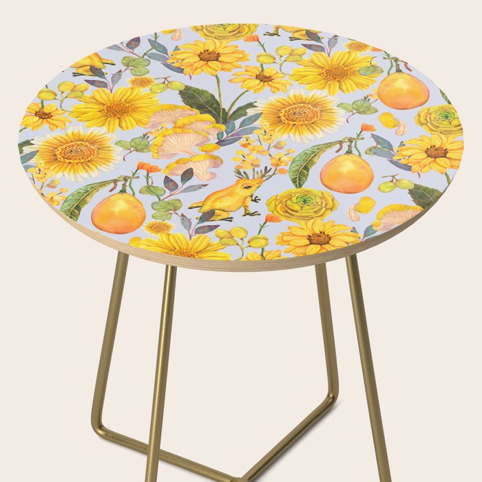 Yellow mushroom and florals - light Side Table Gallery Image 2