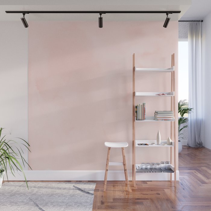 Seashell Pink Watercolor Wall Mural Gallery Image 1