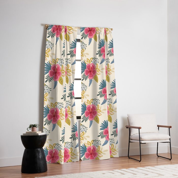 Tropical Floral Window Curtain Gallery Image 2