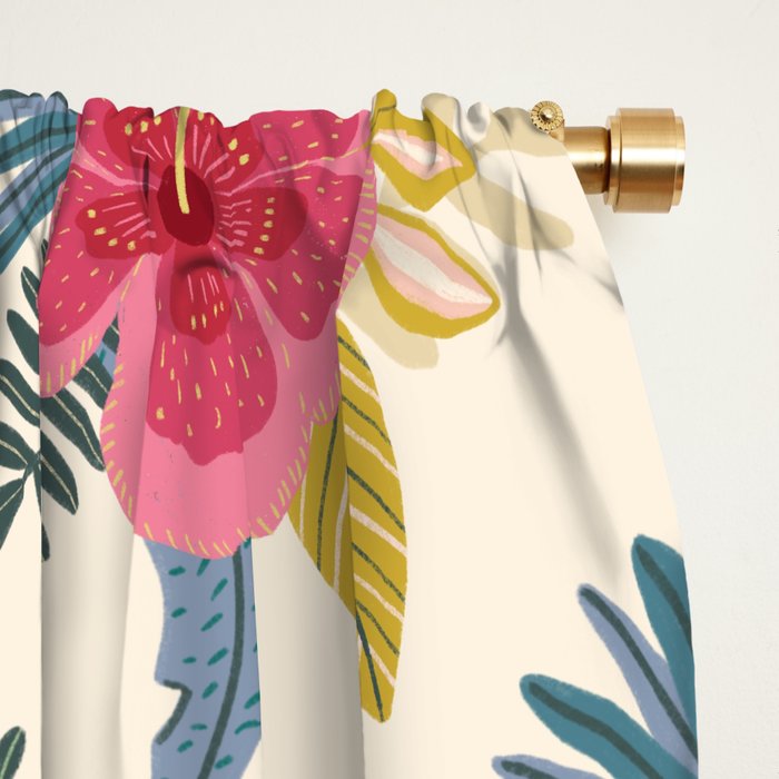 Tropical Floral Window Curtain Gallery Image 2