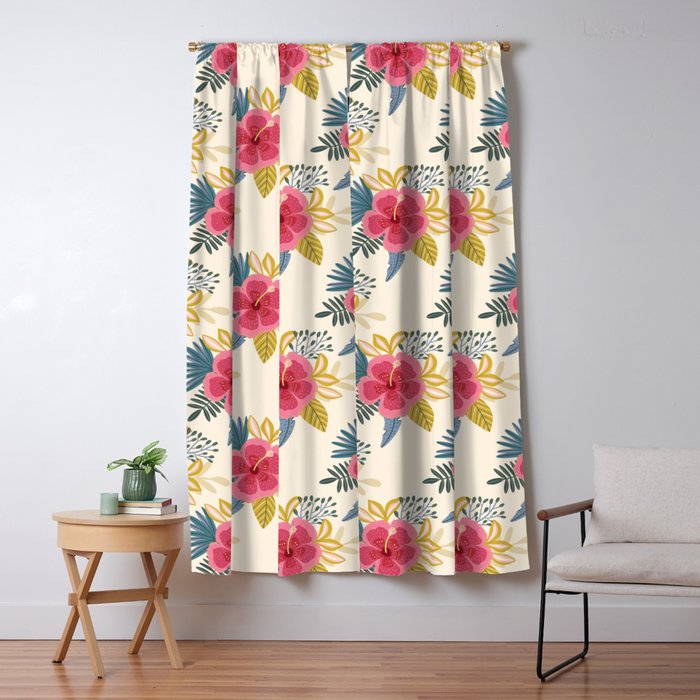 Tropical Floral Window Curtain Gallery Image 5