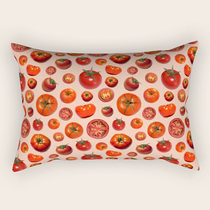 Tomato Collage Print Rectangular Pillow Gallery Image 2